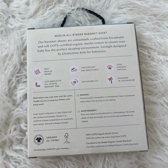 Babyletto Plain White All-Stages Bassinet Sheet - Picture 6 of 6